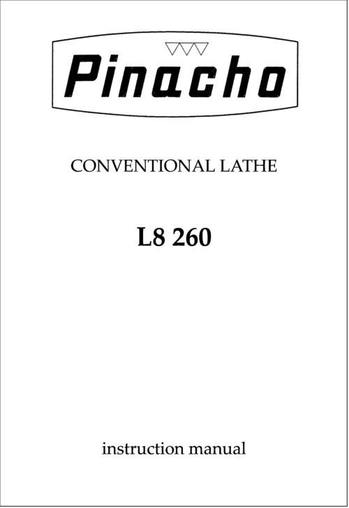 L8 260 Lathe Manuals