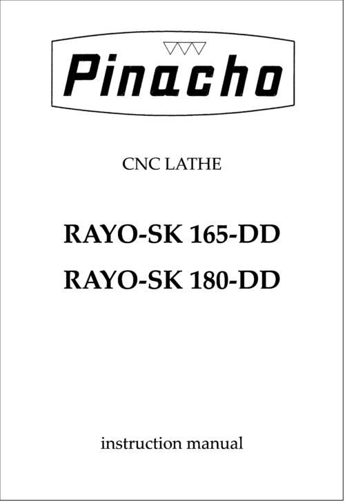 RAYO SK 165 and 180 DD Lathe Manuals