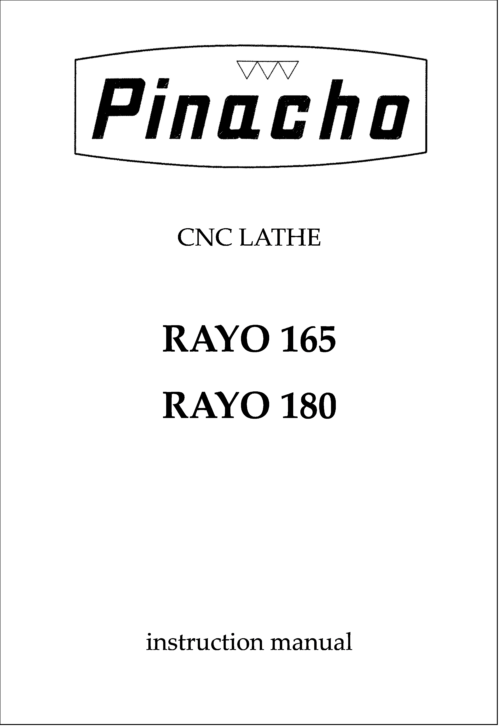 RAYO 165 and 180 Lathe Manuals