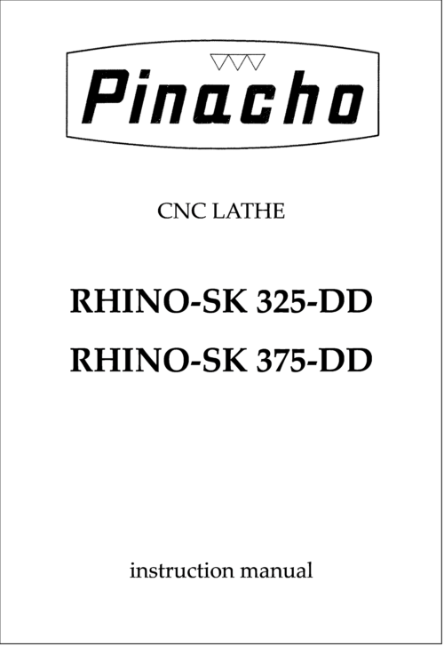RHINO SK 325 y 375 DD Lathe Manuals