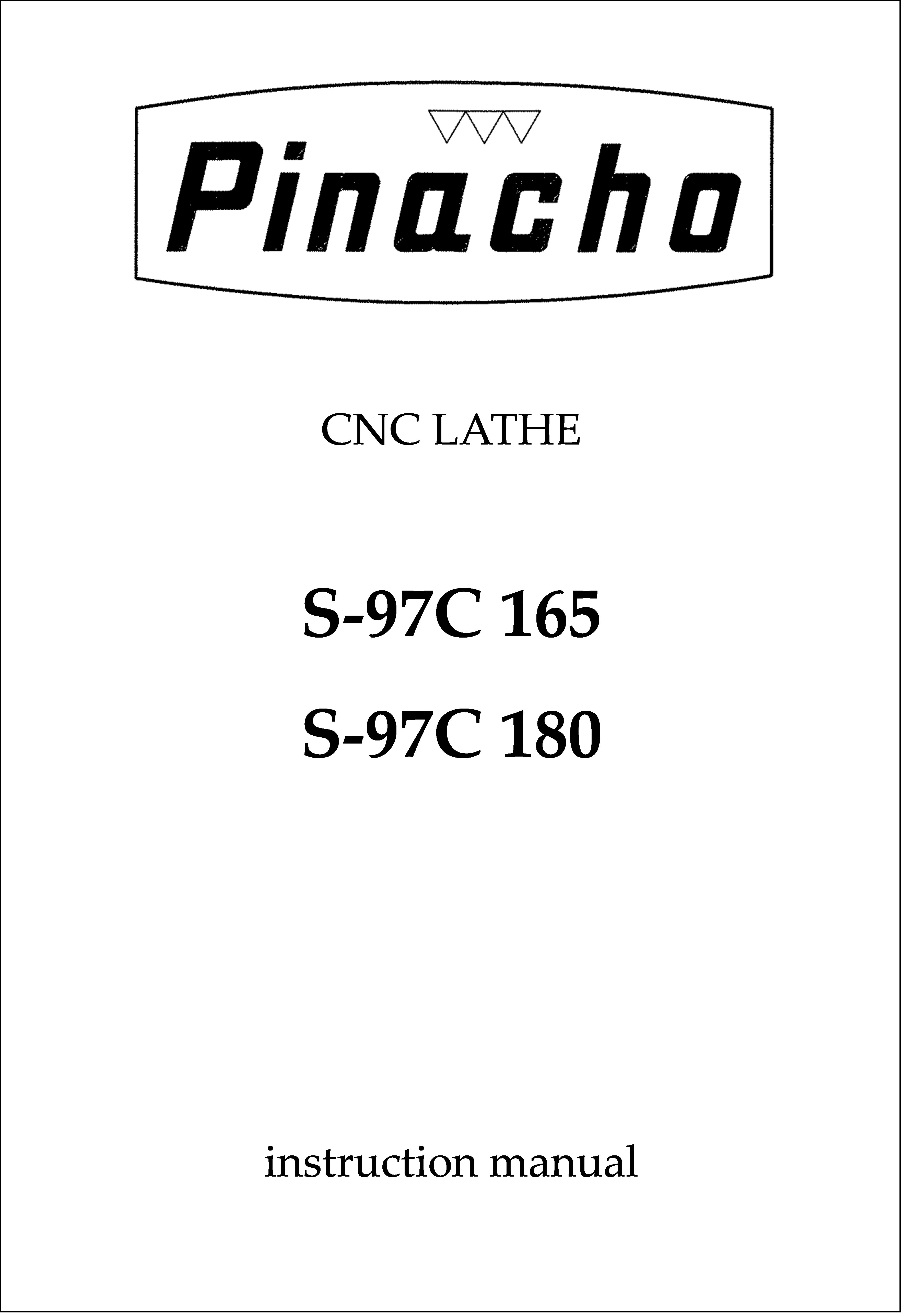 S97C 165 and 180 Lathe Manuals