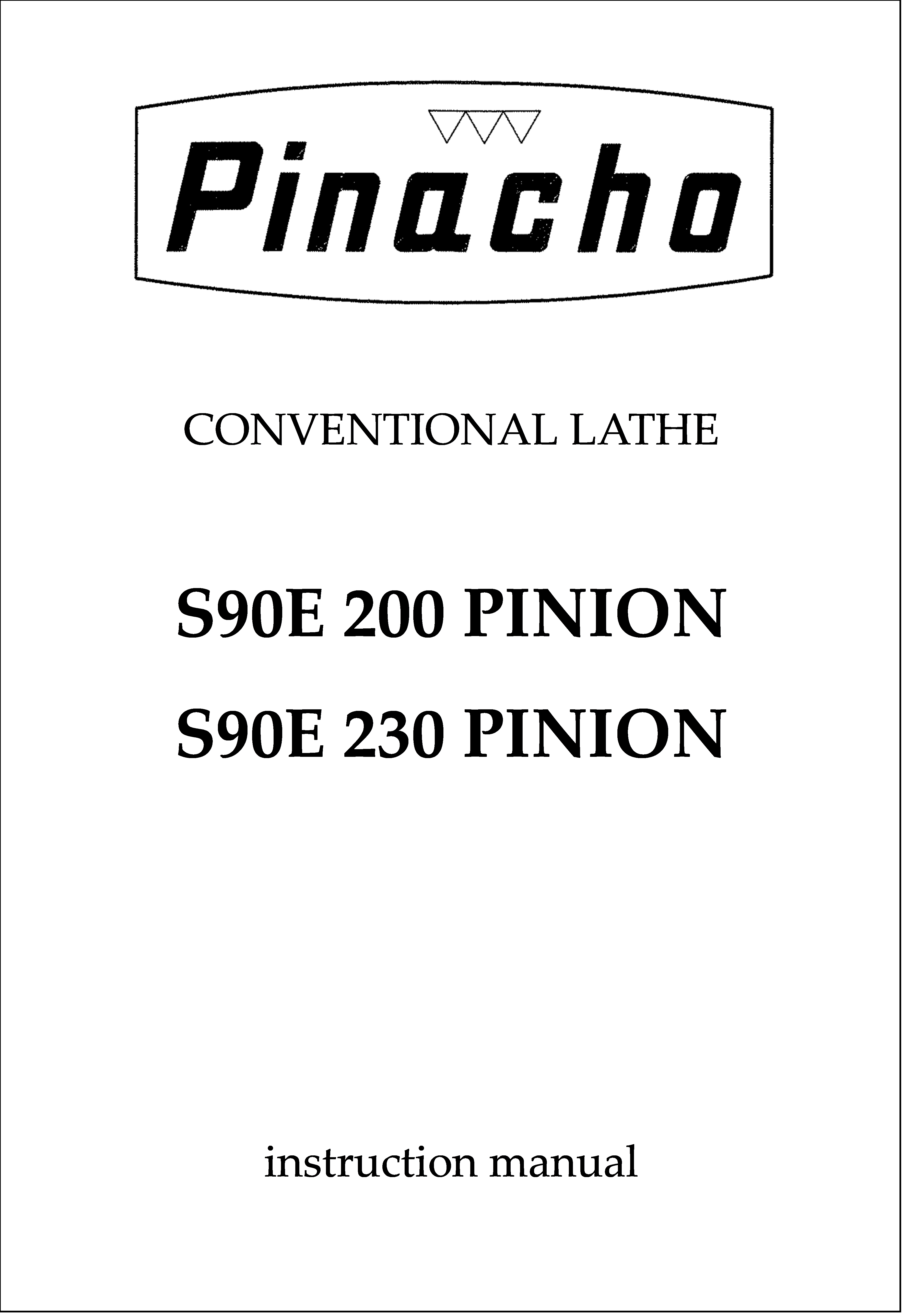 Manual Torno S90E piñón 200 y 230