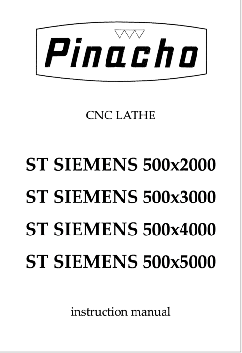 ST SIEMENS 500 x1000, x2000, x3000, x4000 and x5000 Lathe Manuals