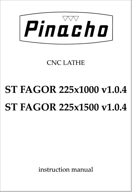 ST FAGOR v1.0.4 225 x1000 and x1500 Lathe Manuals