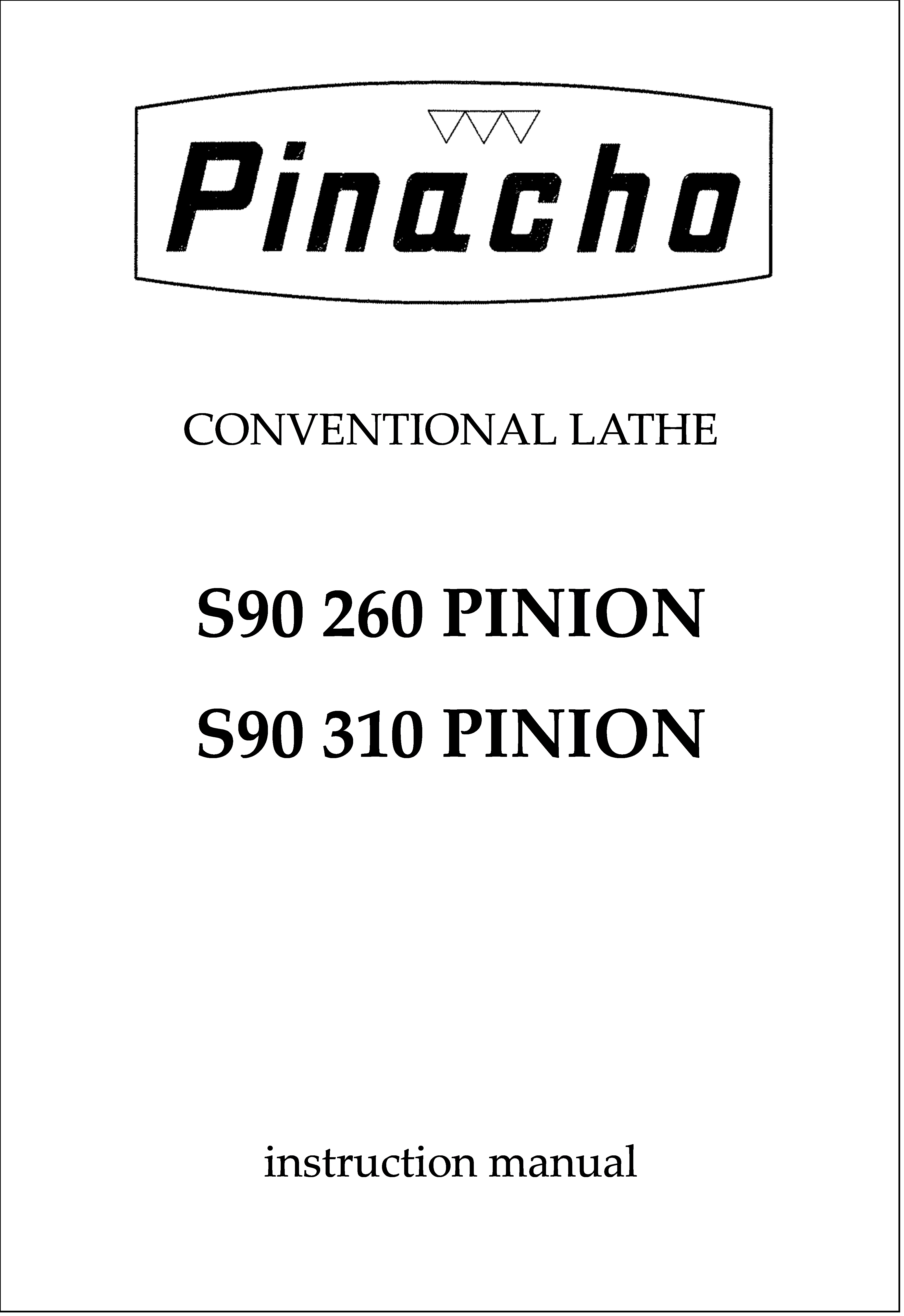 Manual Torno S90 piñón 260 y 310