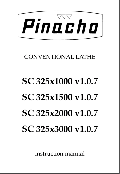 SC v1.0.7 325 x1000, x1500, x2000 and x3000 Lathe Manuals